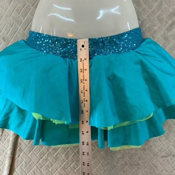 Revolution Dancewear Womens S Skirt Blue Tiered Poof Ruffle Tutu Sequin Costume - Picture 5 of 10